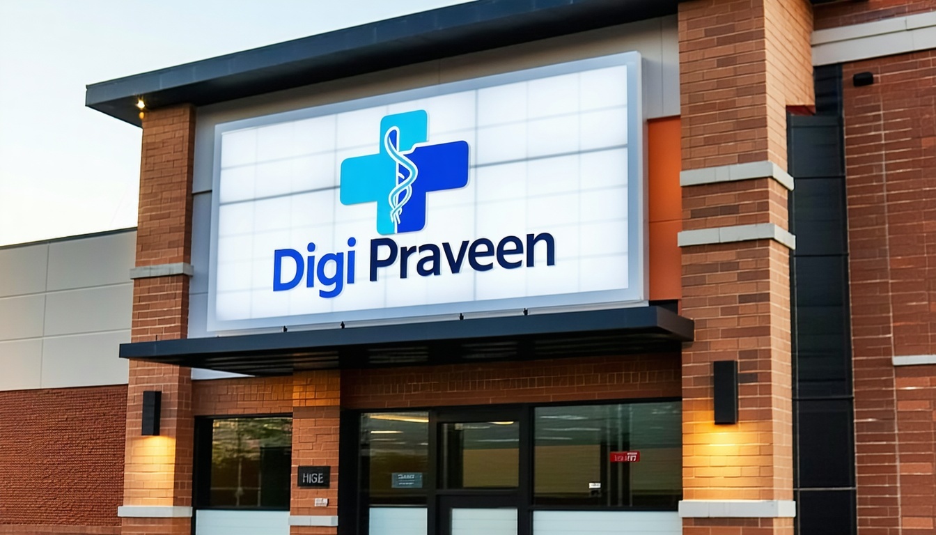 Logo of a healthcare provider promoting through Digi Praveen