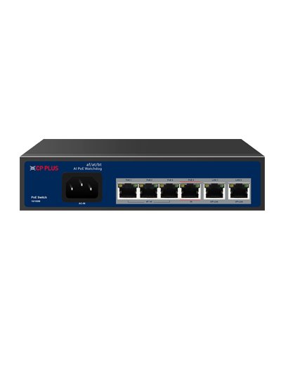 CP Plus CP-ANW-HP4H2-N65 4-Port AI PoE Switch
