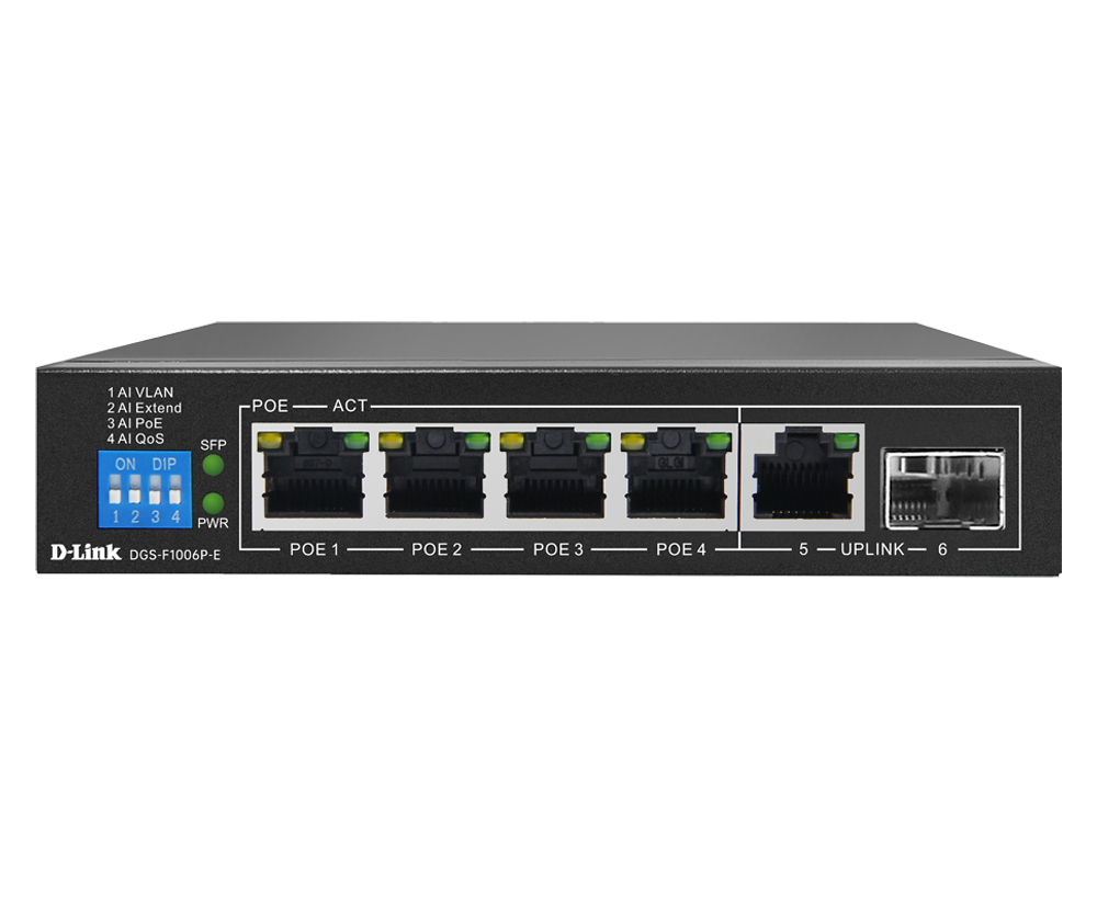 D-Link 4 Port POE Switch DGS-F1006P-E